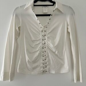 Lace up blouse
